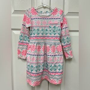 Carter's Pink and Blue Patterned Kids Dress Christmas
